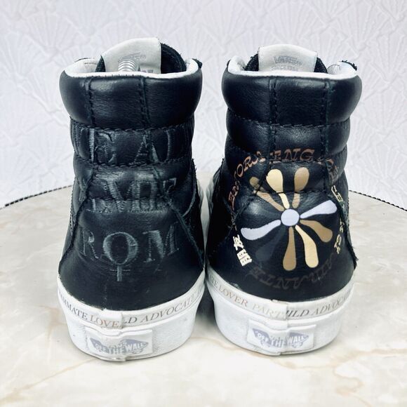 Vans Sk8 Hi Divine Platform Sneakers Women 6.5 Black Leather Streetwear Y2k Shoe - Picture 8 of 12
